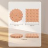 Wooden Biscuit-Shaped Coasters, Round and Square Cookie Style, Beechwood, 3.5