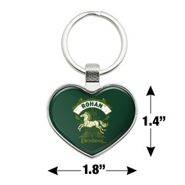 Lord of the Rings Rohan Keychain Heart Love Metal Key Chain Ring