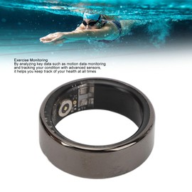 Fitness Smart Ring, Smart Ring Health Tracker, Fitness Sleep Tracker Smart Ring, IP68 Waterproof Bluetooth Fitness Tracker Rings, Intelligent Depression Emotion Monitoring (Black)