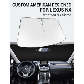 Proadsy 2024 Upgrade Windshield Sun Shade Custom Fit 2015-2021 Lexus NX Foldable Front Sunshade Protector Sun Visor Blocks UV Rays Keep Car Cooler