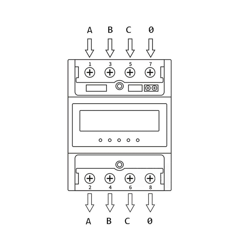 HEYOUTH Electricity Meter DIN Rail 3 Phase 4-Wire KWh Meter,