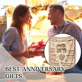 Einanmut 25th Anniversary Wedding Gifts for Wife, Couples Gifts Blanket,25th Wedding Anniversary Birthday Gifts for Wife from Husband, Anniversary Present for Girlfriend,Twenty Five Years for Her