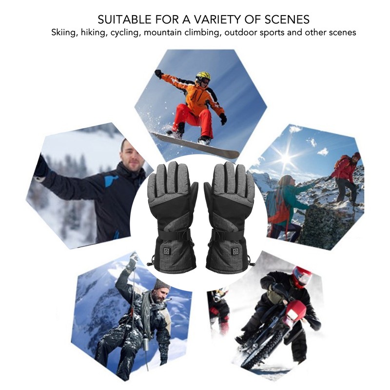 1Pair Electric Heated Gloves Warm Touch Screen Removable Graphene Heating