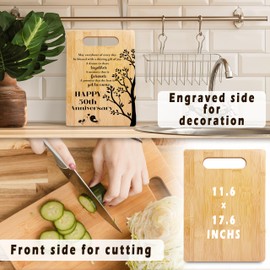 50th Anniversary Bamboo Cutting Board Gifts for Couple - Happy 50th Wedding Anniversary