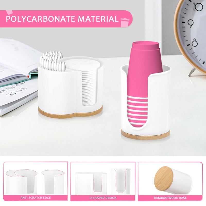Cotton Swab Storage Case, ABS Cosmetic Cotton Organizer, Paper Cup