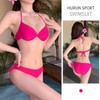 a149 Women's Pink Two-Piece Bikini Set (3-Piece) - Steel Support Bra & Briefs for Beach & Vacation S/Big Red 10ea