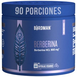 Birdman Berberina HCL 900 mg | Apoya tu Alimentación Diaria | Fórmula Limpia Sin Aditivos | Cápsula Vegana | Esencia Refrescante | Suplemento Alimenticio | 90 Porciones | 180 Cápsulas