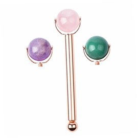 Minkissy Facial Massage Tool Jade Roller for Face Skin Care Massager Jade Roller Set Face Puffiness Relief