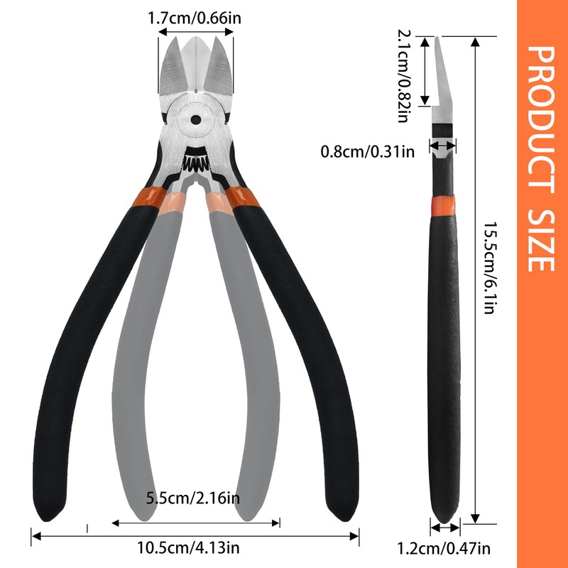 ZERINT 6 Inch Wire Cutter, Multi-Purpose Cutting Pliers, Flush Cutting