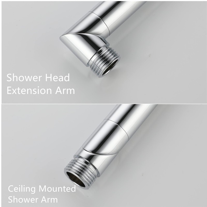 Bropury adjustable L-Shaped 11.5-18Inch Shower Head Extension Arma and conversion