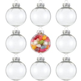 THE TWIDDLERS - 15 Pack Christmas Fillable Clear Plastic Baubles, 6cm / 2.5" - Xmas Tree Transparent Ornaments to Fill & Design, DIY Craft