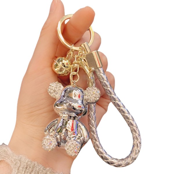 HSYHERE Fashionable Cool Half Mechanical Body Standing Bear Keychain, Stylish