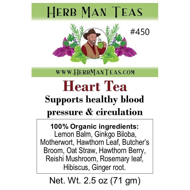 HERB MAN TEAS HEART TEA - with Reishi Mushroom lowers