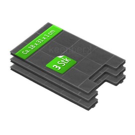 Keenberk - Active filter for Amica KF 17149 - Carbon filter for KH 17178, 17179 E - Accessories for cooker hood - Black - Super economy set of 3