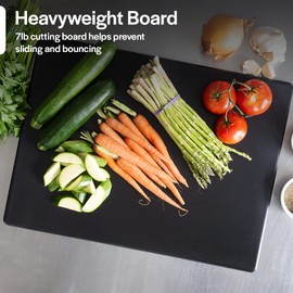 Thirteen Chefs Extra Large 24 x 18 Black Cutting Board - 1/2" Thick HDPE Plastic for Restaurants and Professional Kitchens