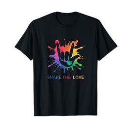 Share The Love Colorful Sign Language Hippie T-Shirt