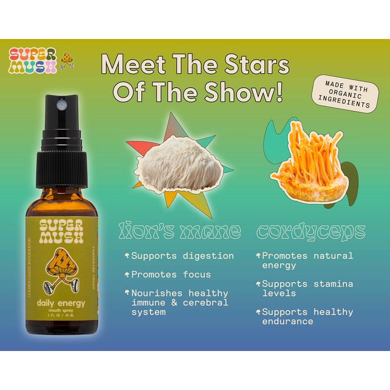 SuperMush Daily Energy Mouth Spray | Mushroom Spray | Pure