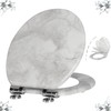 Angel Shield Marble Toilet Seat Durable Molded Wood with Quiet