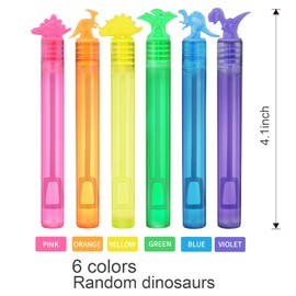 YouCute 20 Packs Mini Bubbles Dinosaur Bubbles With Bubble Wand Bottles Birthday Bubble Solution Blowers For Kids Children Party Supply Summer Outdoor Toys, Assorted (6633)