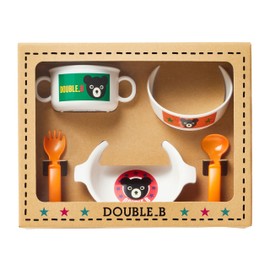 Miki House 66-7020-681 Double Bee Tableware Set, Baby Shower, Baby Tableware Set, 5-Piece Set, Made in Japan, Baby Food, Boys, Girls, Baby, Kids, Baby Clothing, Children's Clothing, Gift