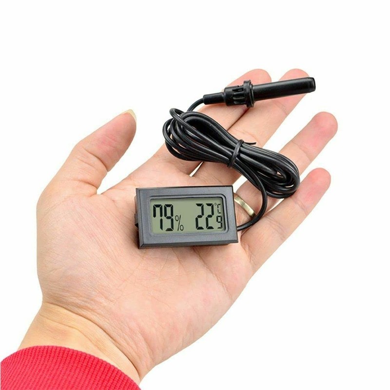 Fasizi 2-in-1 Digital LCD Embedded Thermometer Hygrometer with External for