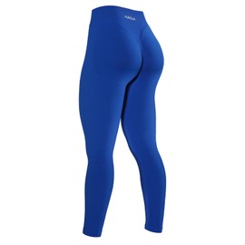 AUROLA Influence Workout Leggings for Women, Seamless Compression Tummy Control Leggings Mid Rise Yoga Pants,Klein Blue,M