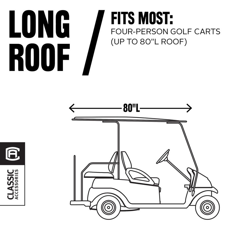 Classic Accessories Fairway Long Roof 4-Person Travel Golf Cart Enclosure
