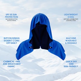 CSITE 4 Pack Cooling Hoodie Towels for Neck and Face, UPF 50 Sun Protection & Instant Cooling, Ice Towels for Hot Weather, Soft Breathable Towel for Sport, Work Out, Gym, Camping & More Activities