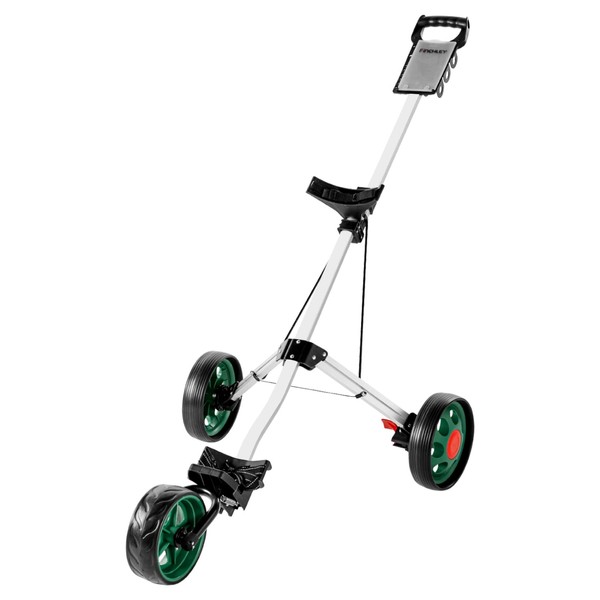 Golf Push Cart - Lightweight, Foldable 3-Wheel Golf Cart with Locking Foot Brake - FINCHLEY