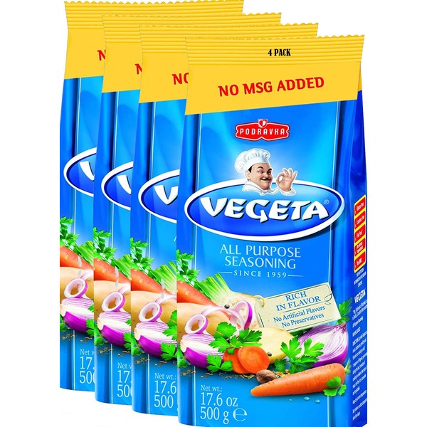 Vegeta, Gourmet Seasoning, No MSG, 17.5oz 500g bag (4 Pack)