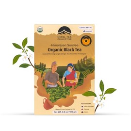 NEPAL TEA Organic Black Tea Loose Leaf - Certified Organic Loose Leaf Tea - Single Origin from a Family Farm in the Himalayas - 3.5 Oz/100g Premium Loose Leaf Black Tea (Himalayan Sunrise)