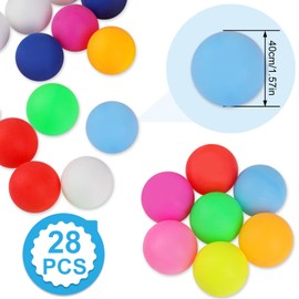 Guirnd 28 Pcs Colored Ping Pong Balls, 40mm Table Tennis Balls, Ping Pong Balls for Games or Arts, Pong Balls for Kids, Pet Toys