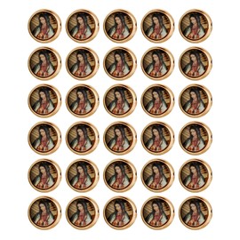 Diyalo 30 Pieces Our Lady of Guadalupe Saint Jude Spacer Beads for DIY Rosary Chaplet Necklace Bracelet Jewelry Making Part (Our Lady-Round-Gold Color)