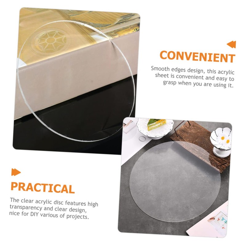 jojofuny Transparent Acrylic Round Disc Clear Acrylic Sheet for DIY