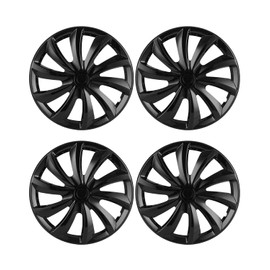 ABX Hubcap Wheel Covers Hub Caps 15 Inch Set of 4 Black & Silver Universal Wheel Rim Cover R15 Stylish Car Decor Wheel Covers for Toyota Camry Nissan Mazda (black-11, 15 inch)