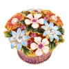 Flower Basket Jewelry Box Exquisite Vintage Hand Painted Metal Trinket
