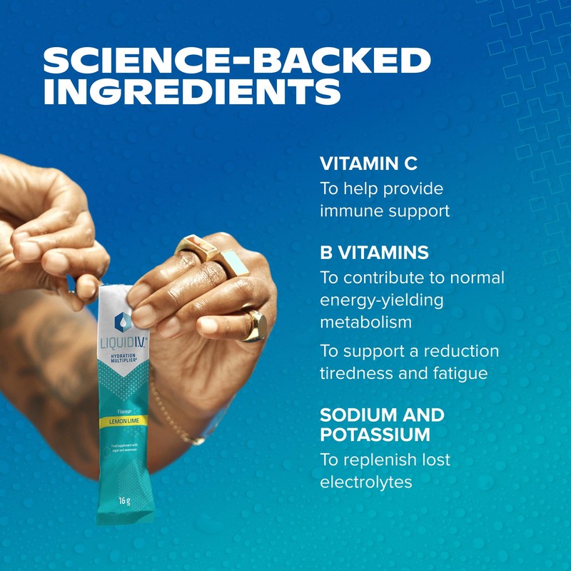 Liquid I.V. Hydration Sachets | Lemon Lime | Electrolyte Powder