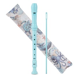 Lvkjafaz Recorder Instrument for Beginner Adults,8-Hole Soprano Descant Recorder Music Flute with with Cleaning Rod & Leather Case For Home Entertainment(2-Sea World)