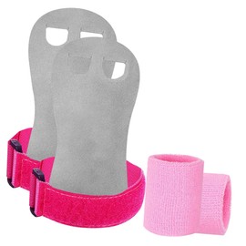 Kisangel 1set Gymnastics Grips Boy Girl Youth Weightlifting Wrist Straps Palm Protectors Wristbands for Sports Activities