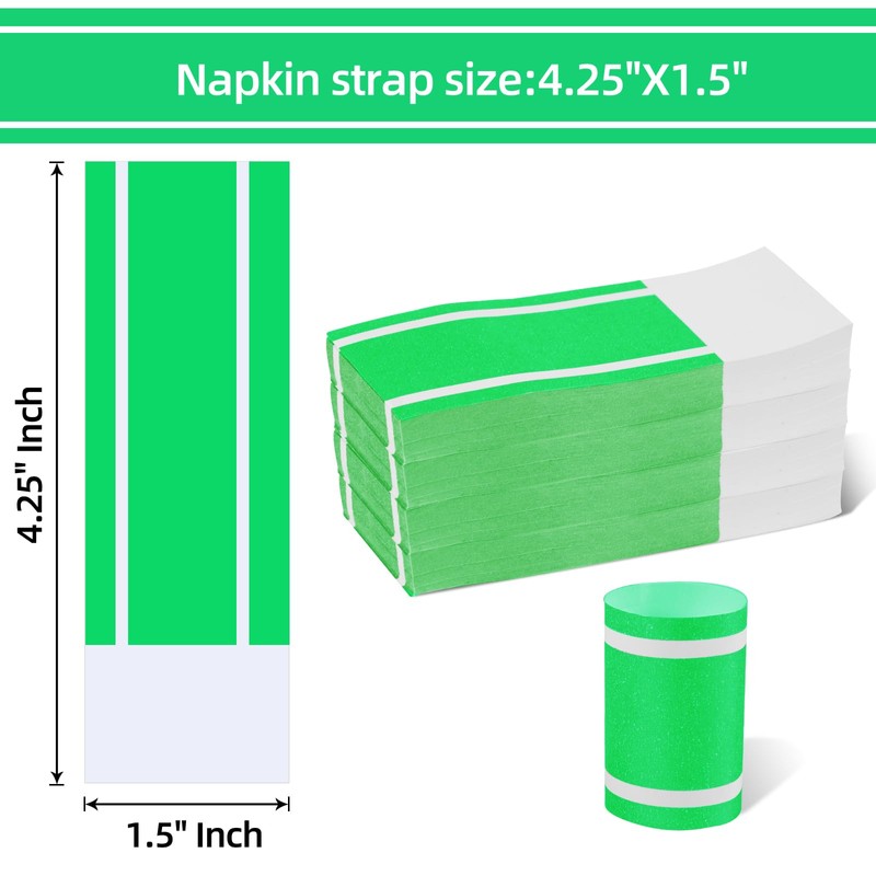 Germiwipe Paper Napkin Bands,Napkin Rings Self Adhesive,Silverware Wraps Bands -