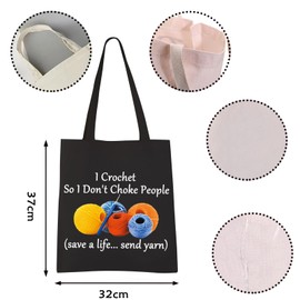 VAMSII I Crochet So I Don't Choke People Crochet Tote Bag Crochet Gifts for Crochet Lovers Crocheters Supplies Bag, Tote Bag, One Size