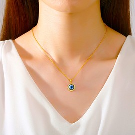 Aneneiceera Kristall Böser Augen Anhänger Halskette Gothic Blau Talisman Augen Halskette O Büroklammer Kette Türkischer Böser Augen Glück Schutz Halskette Rund Strass Augen Halskette Schmuck Frauen