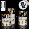 Wondise Flameless Glass Pillar Candles with Remote & Timer, Battery