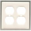 Liberty Hardware 63995 Ceramic Insert Double Duplex Wall Plate, Bisque