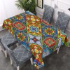 Walmsco Tablecloth Mexican Colorful Square Pattern Decor For Dining Room