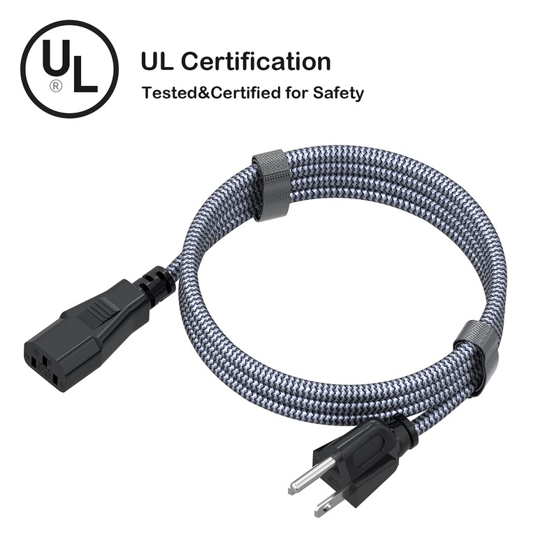 Power Cord, Goalfish 15FT AC Power Cable 10A 250V Nylon
