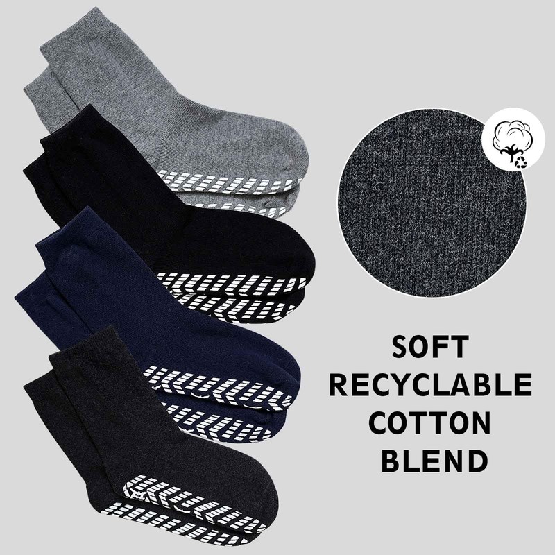 ZAKASA Non Slip Grip Socks - Non Skid Crew Grippy