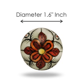 TRINCA-FERRO Set of 6 Door Knobs Interior/Exterior Knobs for Drawer Pull Cabinet Dresser Drawers Decorative Modern Ceramic Knobs for Kitchen Bedroom Bathroom : Red & Brown (Gypsy)