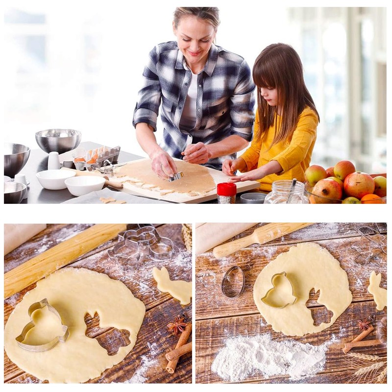 CLHXWU Easter cookie cutter, 12 pieces cookie cutters, Easter, egg,