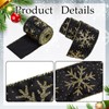 Xinnun Christmas Snowflake Wired Ribbon 2.5 Inches 2 Rolls Satin